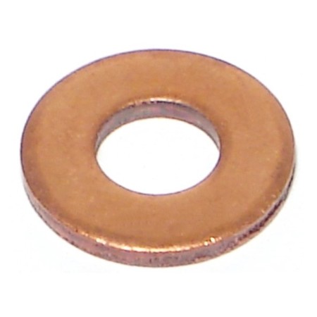 MIDWEST FASTENER Flat Washer, Fits Bolt Size 1/4" , Copper 100 PK 71842